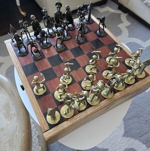 Handmade African Bronze Chess Set – Royal Warrior Design